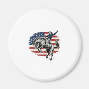 Aimant Cow-boy de Rodéo Patriotique Vintage Cavalier de C