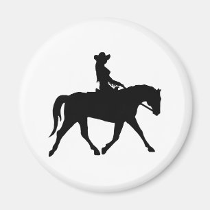 Aimant Cow-girl montant son cheval