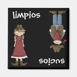 Aimant Cow-girl ou cowboy - lave-vaisselle espagnol d'en