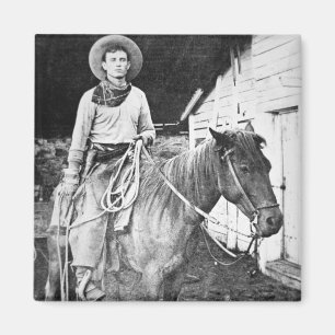 Aimant Cowboy américain au Kansas, c.1880 (photo de b/w)