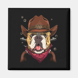 Aimant Cowboy American Bulldog Country Music Rodéo Howdy