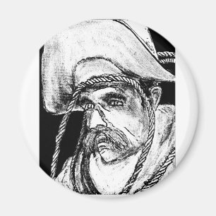 Aimant Cowboy avec corde B&W2 Gibney Le MUSÉE Zazzle Gi