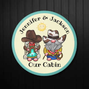 Aimant Cowboy & Cowgirl Gnome Couple Cruise Porte Marker