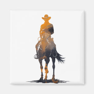 Aimant Cowboy Western Voyage Horse Style Silhouette