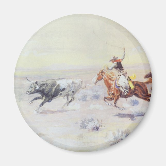 Aimant Cowboys du Triangle Bar par CM Russell (Devant)