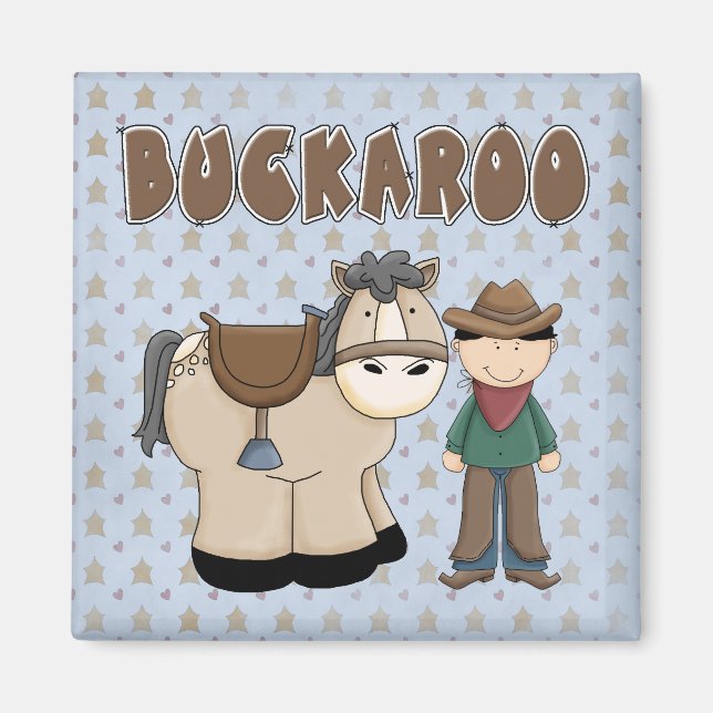 Aimant Cowpoke Cheval Cheval Buckaroo Réfrigérateur Magne (Devant)