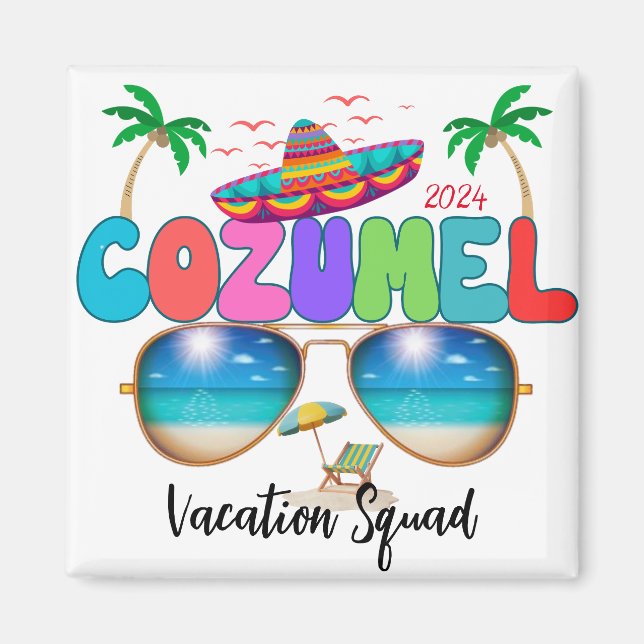Aimant Cozumel Vacation Squad Soleil, sable et souvenirs  (Devant)