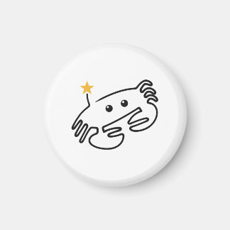 Aimant Crabe Mignon en Dessin d'Une Seule Ligne avec Cœur