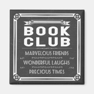 Aimant Craie vintage de typographie de club de lecture