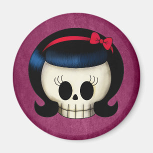 Aimant Crâne de fille de rockabilly