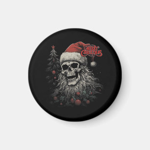 Aimant Crâne de squelette Noël joyeux drôle Santa apparié