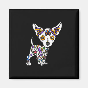 Aimant crâne de sucre mignon chihuahua