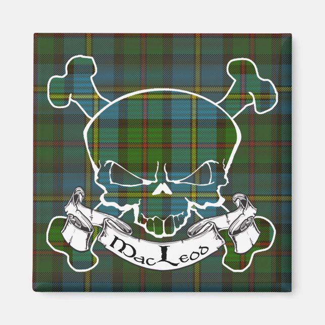 Aimant Crâne MacLeod Tartan (Devant)