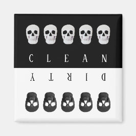 Aimant Crânes nettoyant noir noir noir blanc réversible