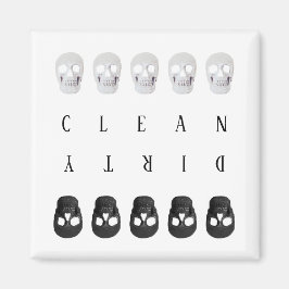 Aimant Crânes Nettoyer Lave-Vaisselle Noir Et Blanc