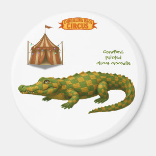 Aimant Crawford, crocodile de cirque peint