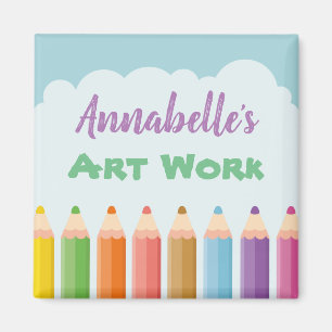 Aimant Crayons de l'art de l'enfant personnalisé