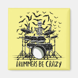 Aimant Crazy Drummer Skelton Design