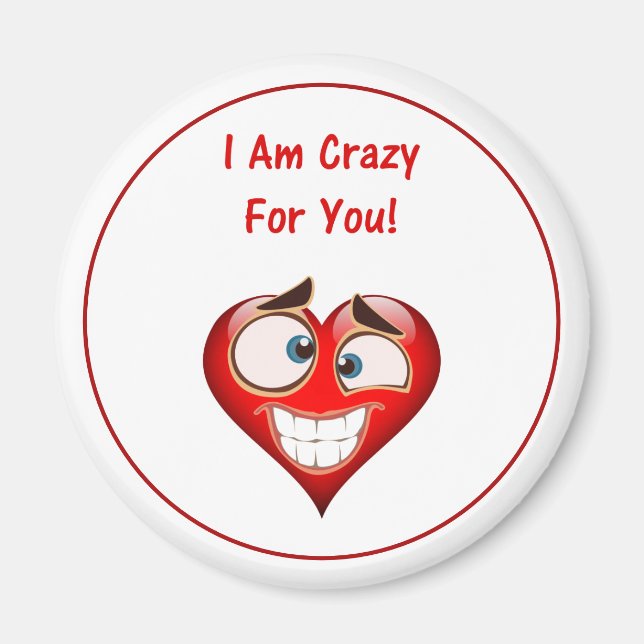 Aimant Crazy For You Heart Valentine Day (Devant)