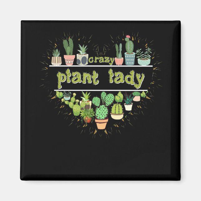 Aimant Crazy Plante Lady Heart Cactus (Devant)