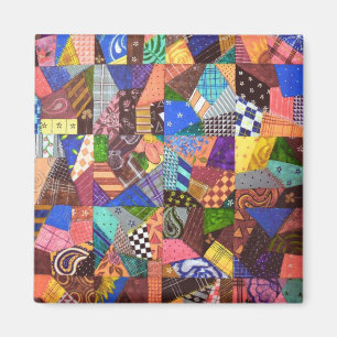 Aimant Crazy Quilt Patchwork Quilt Art géométrique Abstra