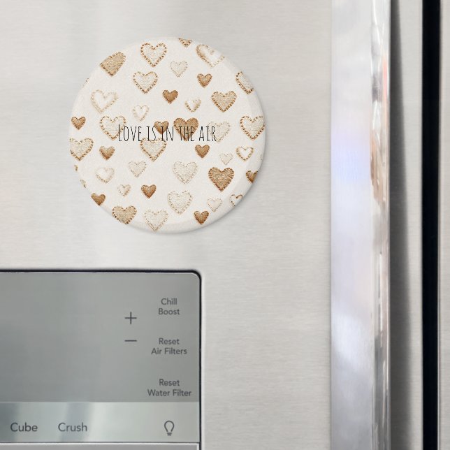 Aimant Cream & Brown Hearts   (In situ (réfrigérateur))