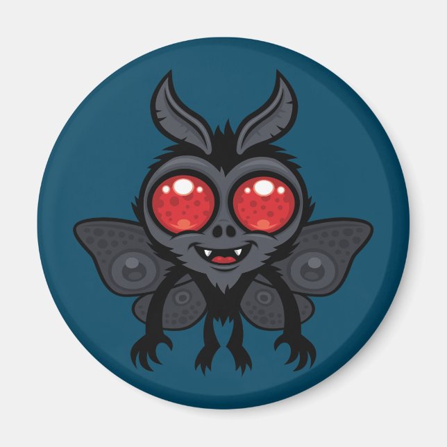 Aimant Créature Mothman Monstre Cryptide Mignonne et Flip (Devant)