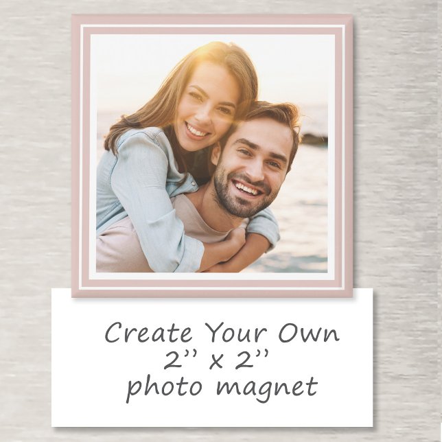 Aimant Créez Votre Propre Cadeau Personnalisé Photo Rose (Create Your Own Photo Custom Keepsake Pink Favors Magnet)
