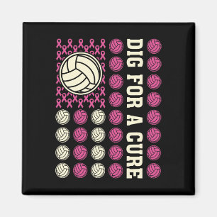 Aimant Creg Pour Le Ruban Cure Volleyball Rose Cancer Du