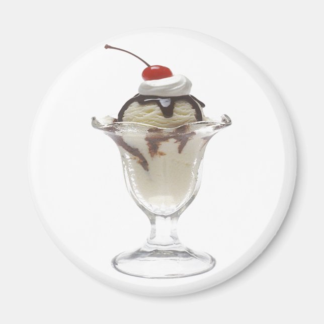 Aimant Crème glacée au chocolat Sundae (Devant)