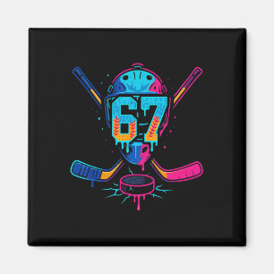 Aimant Crème Glacée Hockey Dégoulinante Numéro 67 Joueur