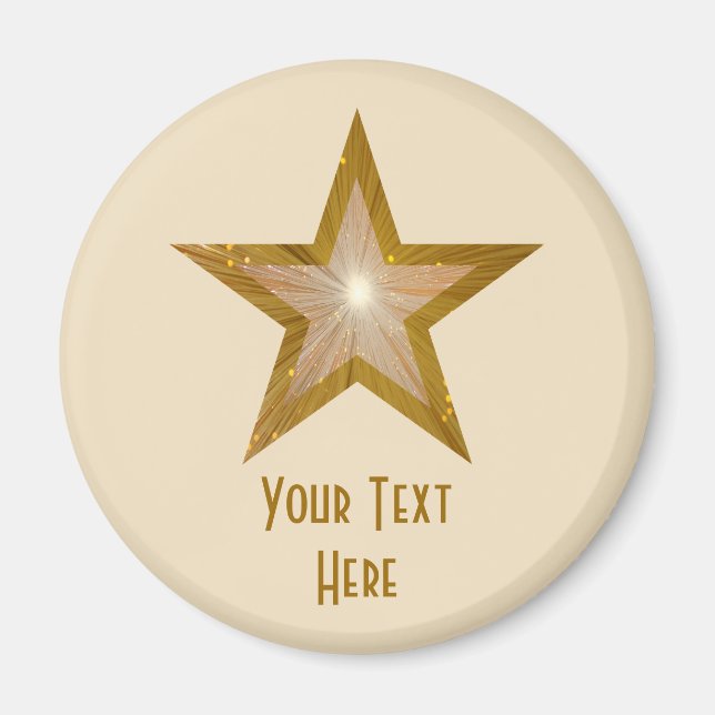 Aimant Crème magnétique du réfrigérateur "Gold" Star "You (Devant)
