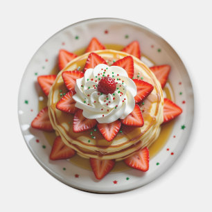 Aimant Crêpes avec crème fouettée et paillettes de Noël