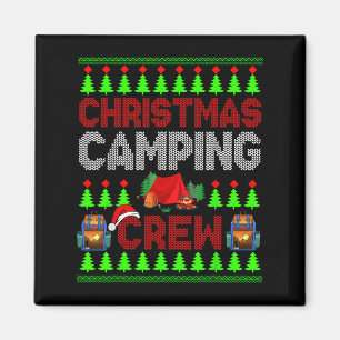 Aimant Crew Camping de Noël Chandail Père Noël Camper Cam