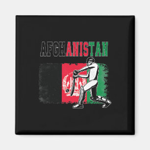 Aimant Cricket avec l'équipe du drapeau afghan Supporter