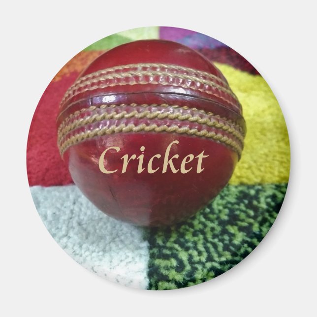 Aimant Cricket : Red Hard Ball Art Print (Devant)