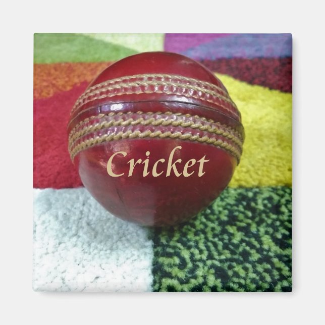 Aimant Cricket : Red Hard Ball Art Print (Devant)