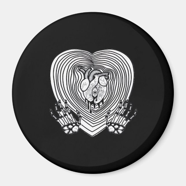 Aimant Crier Coeur classique - Squelette Mains Coeur (Devant)