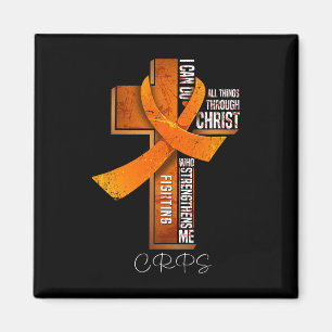 Aimant Cris Sensibilisation Orange Ribbon Christian Cross