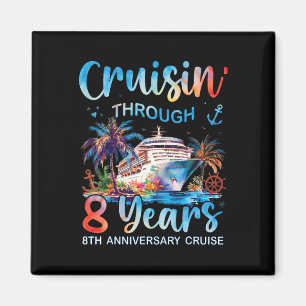 Aimant Croisière à travers 8 ans 8e anniversaire de crois