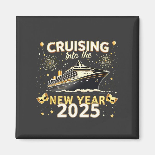 Aimant Croisière dans le Nouvel An 2025 croisière en fami (Devant)