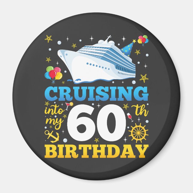 Aimant Croisière Dans Mon Cercle De Fête Anniversaire De  (Devant)