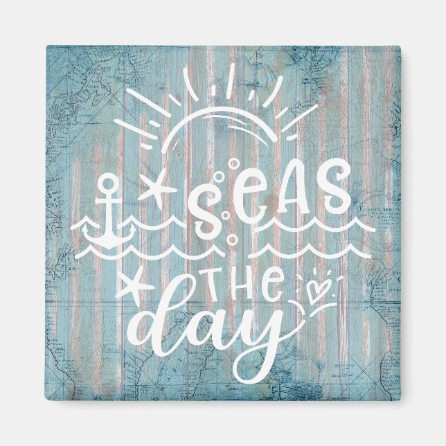 Aimant Croisière de jour sur les mers bleues gris (Devant)