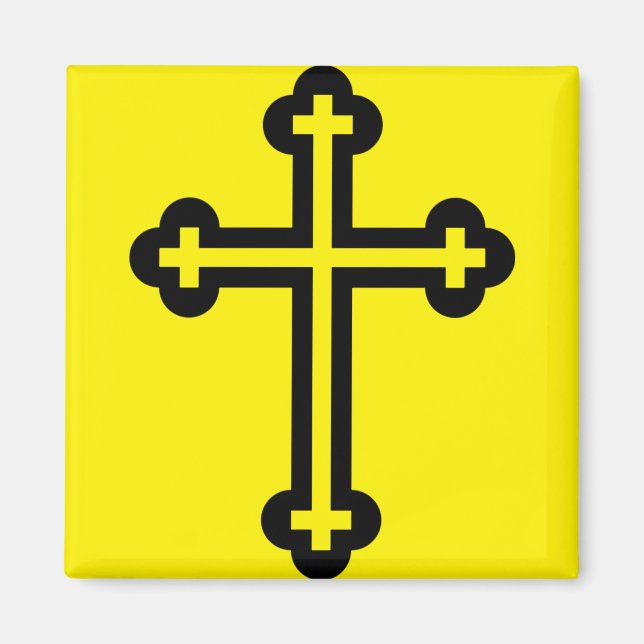 Aimant Croix chrétienne noire (Devant)
