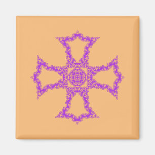 Aimant Croix chrétienne rose Art moderne esthétique