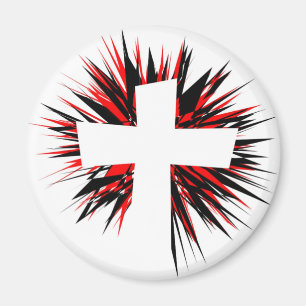 AIMANT CROIX DE DÉBUT BLANC