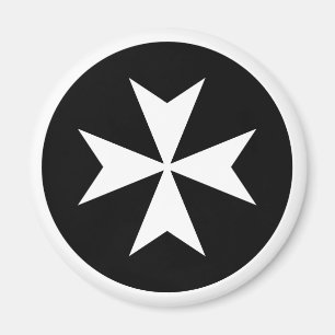 Aimant Croix de Malte blanche