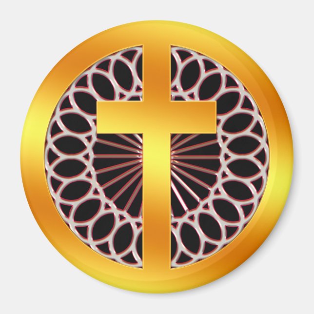 Aimant Croix décorative or (Devant)