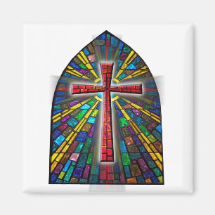 Aimant Croix en verre tendu