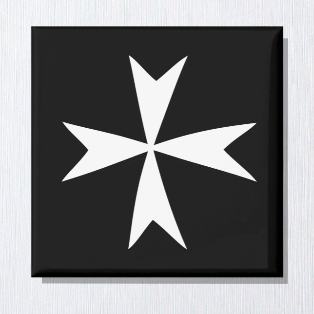 Aimant Croix maltaise blanche et drapeau maltais /symbole (Créateur téléchargé)